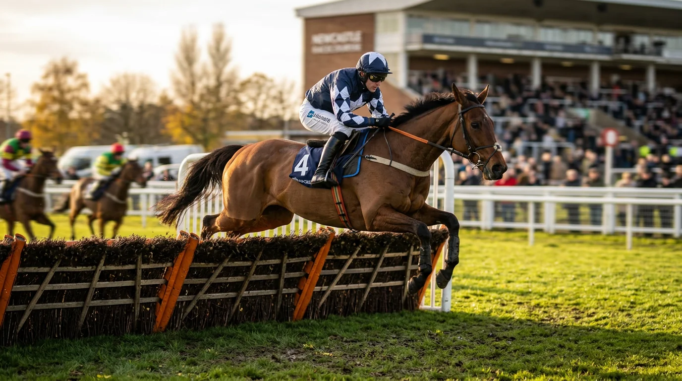 Fighting Fifth Hurdle jump racing at Newcastle racecourse